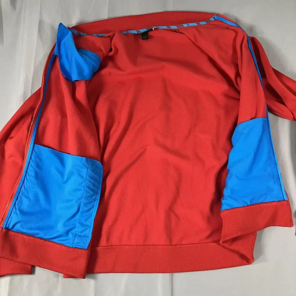 Under Armour Jacket Mens XL Red‎ Blue Full Zip Track Fleece Lined 1243201